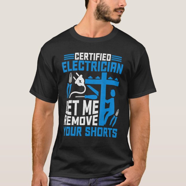 Auktoriserad Electrician Låt mig ta bort Kort L T Shirt (Framsida)