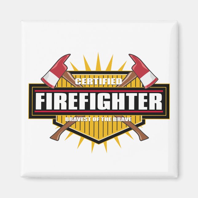 Auktoriserad Firefighter Magnet (Framsidan)
