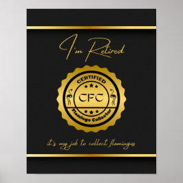 Auktoriserad Flamingo Collector Black & Guld Poster