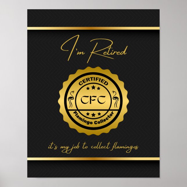 Auktoriserad Flamingo Collector Black & Guld Poster (Framsidan)