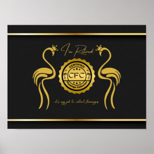 Auktoriserad Flamingo Collector Black Guld Poster