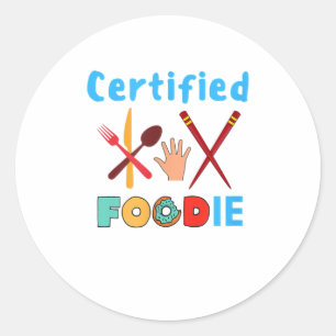 Auktoriserad Foodie Älskare TShirt Runt Klistermärke