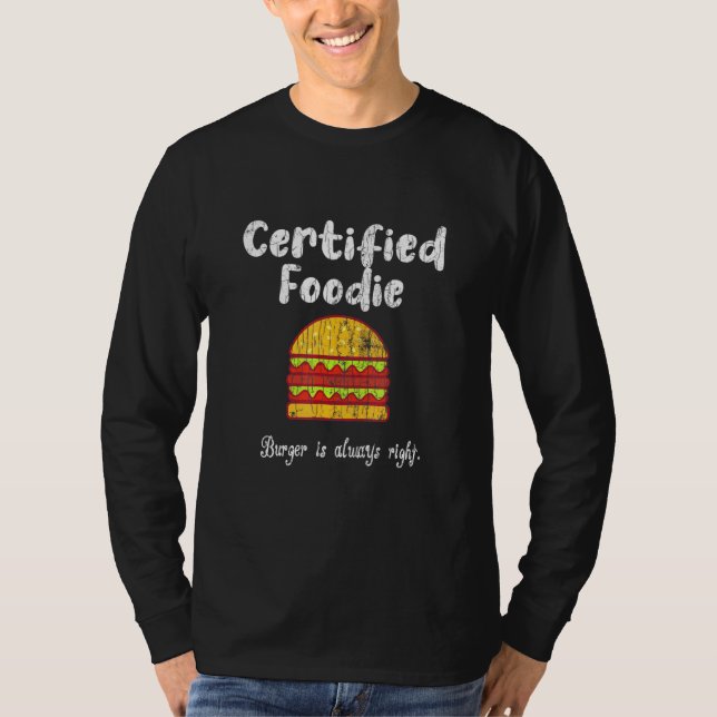 Auktoriserad Foodie Hamburger Cheeseburger Graphic T Shirt (Framsida)