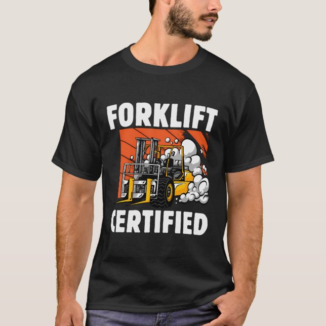 Auktoriserad för gaffeldrag t shirt (Framsida)