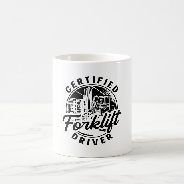 Auktoriserad Forklift Driver Lastbil Forklift oper Kaffemugg (Center)