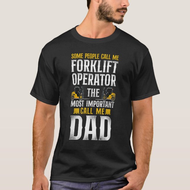 Auktoriserad Forklift Lastbil operator Pappa Far V T Shirt (Framsida)