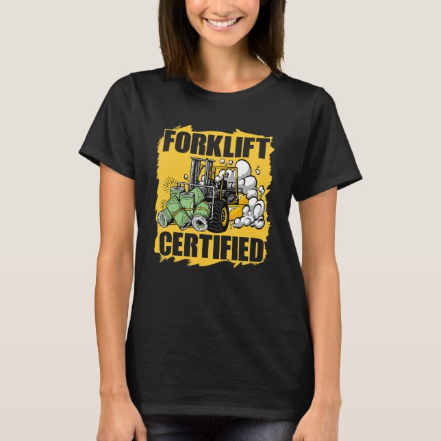 Auktoriserad Forklift Operator Driver Mechanic War T Shirt (Framsida)