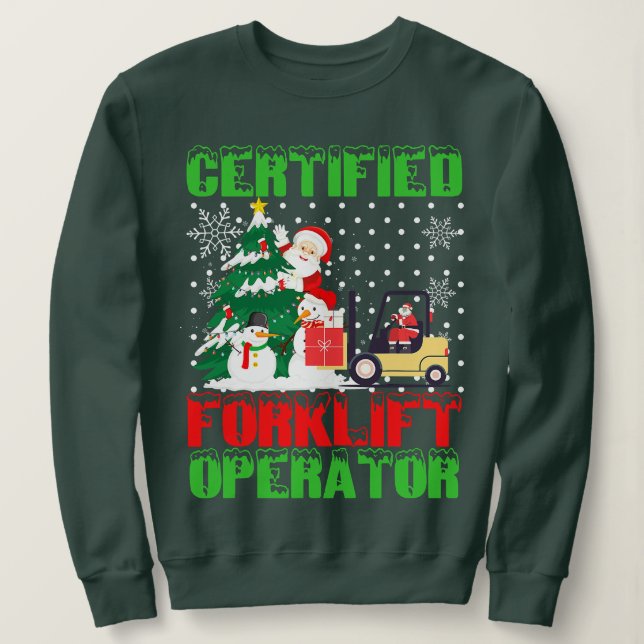 Auktoriserad Forklift operator jul Pajamas Driv T Shirt (Design framsida)