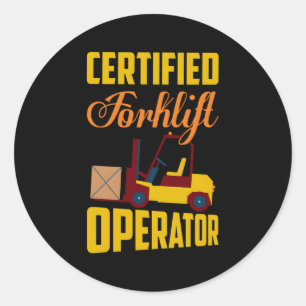 Auktoriserad Forklift operator Lyfts lagerställe Runt Klistermärke