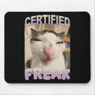 Auktoriserad Freak Cat Meme Funny Pet Humor Musmatta