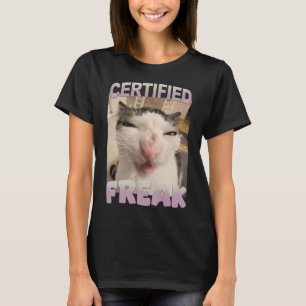 Auktoriserad Freak Cat Meme Funny Pet Humor T Shirt