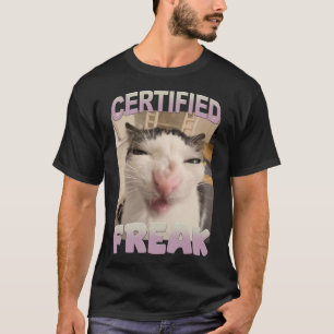 Auktoriserad Freak Cat Meme Funny Pet Humor T Shirt