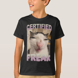Auktoriserad Freak Cat Meme Funny Pet Humor T Shirt