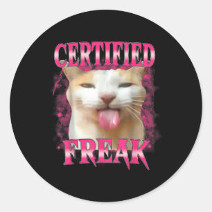 Auktoriserad Freak Cement Cursed Cat Funny Cat Me Runt Klistermärke