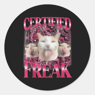 Auktoriserad Freak Cement Cursed Cat Funny Cat Me Runt Klistermärke