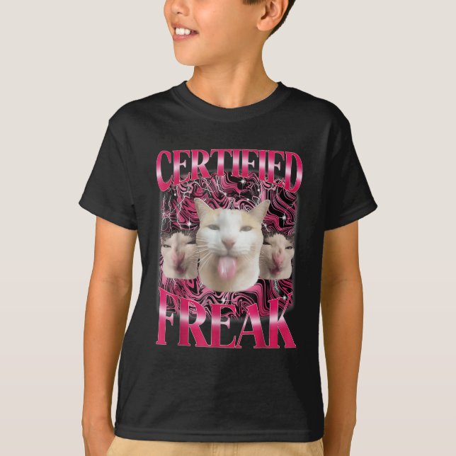 Auktoriserad Freak Cement Cursed Cat Funny Cat Me T Shirt (Framsida)