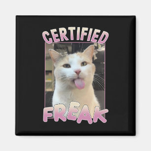 Auktoriserad Freak Cute Cat Meme Älskare Funny Ani Magnet