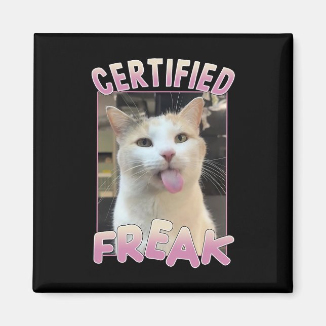 Auktoriserad Freak Cute Cat Meme Älskare Funny Ani Magnet (Framsidan)