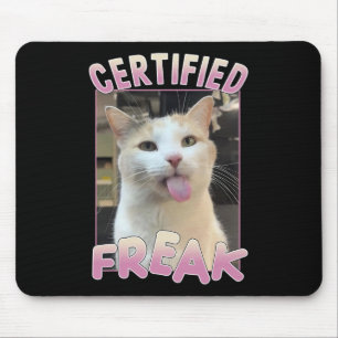 Auktoriserad Freak Cute Cat Meme Älskare Funny Ani Musmatta