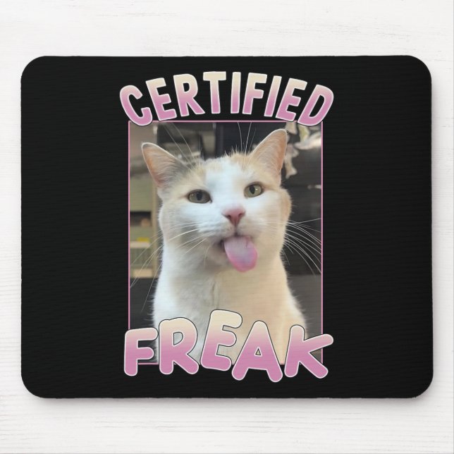 Auktoriserad Freak Cute Cat Meme Älskare Funny Ani Musmatta (Framsidan)