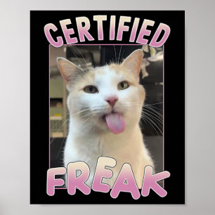 Auktoriserad Freak Cute Cat Meme Älskare Funny Ani Poster