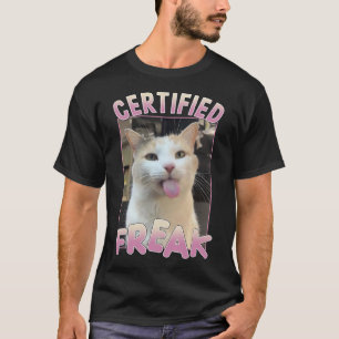 Auktoriserad Freak Cute Cat Meme Älskare Funny Ani T Shirt
