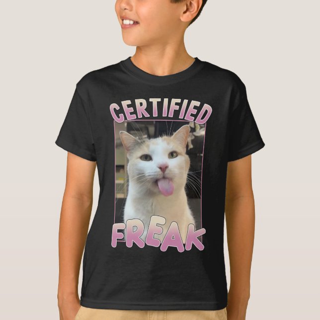 Auktoriserad Freak Cute Cat Meme Älskare Funny Ani T Shirt (Framsida)