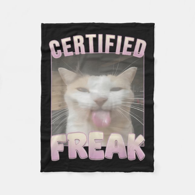 Auktoriserad Freak Kat Memors offensiva memes Funn Fleecefilt (Framsidan)