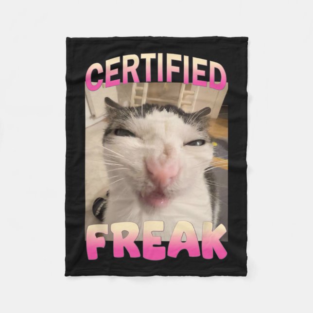 Auktoriserad Freak Kat Memors offensiva memes Funn Fleecefilt (Framsidan)