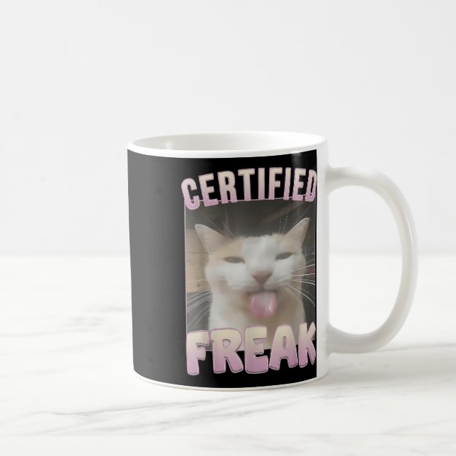 Auktoriserad Freak Kat Memors offensiva memes Funn Kaffemugg (Höger)