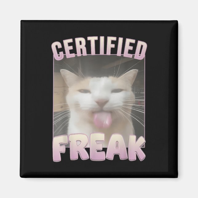 Auktoriserad Freak Kat Memors offensiva memes Funn Magnet (Framsidan)