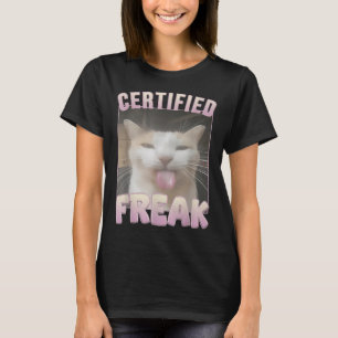 Auktoriserad Freak Kat Memors offensiva memes Funn T Shirt