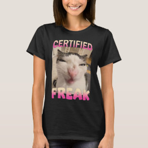 Auktoriserad Freak Kat Memors offensiva memes Funn T Shirt