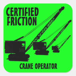 AUKTORISERAD FRICTION CRANE OPERATOR VINTAGE CRAWL FYRKANTIGT KLISTERMÄRKE