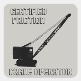 AUKTORISERAD FRICTION CRANE OPERATOR VINTAGE CRAWL FYRKANTIGT KLISTERMÄRKE