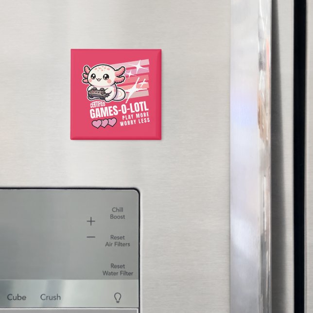 Auktoriserad Games-o-lotl Cute Axolotl-spel Magnet (In Situ (Fridge))
