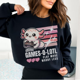 Auktoriserad Games-o-lotl Cute Axolotl-spel T Shirt