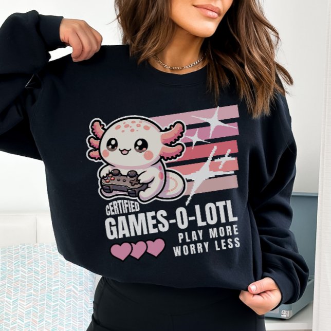 Auktoriserad Games-o-lotl Cute Axolotl-spel T Shirt (Skapare uppladdad)