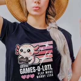 Auktoriserad Games-o-lotl Cute Axolotl-spel T Shirt