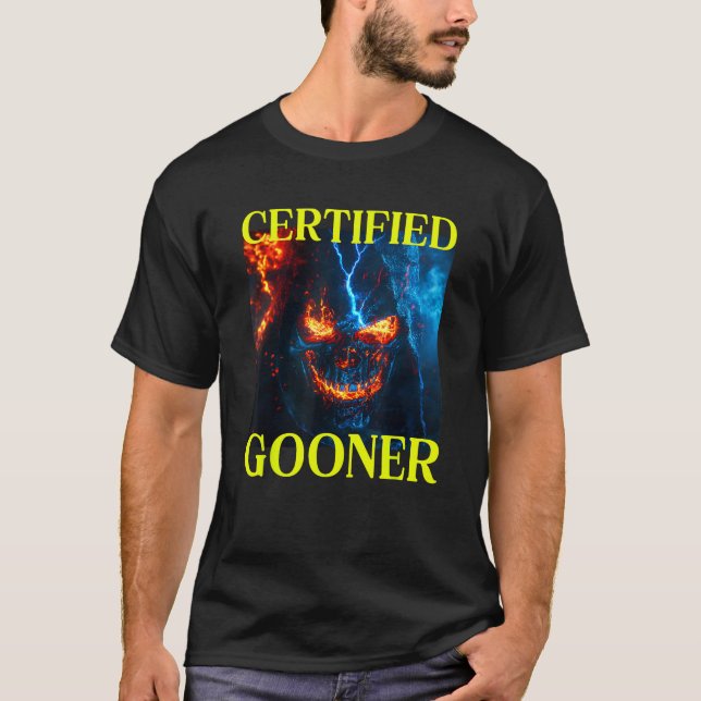 Auktoriserad Gooner Cringe Hard Skeleton-nummer T Shirt (Framsida)