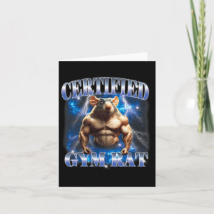 Auktoriserad Gym Råtta Meme Fitness Bodybuilding G Kort