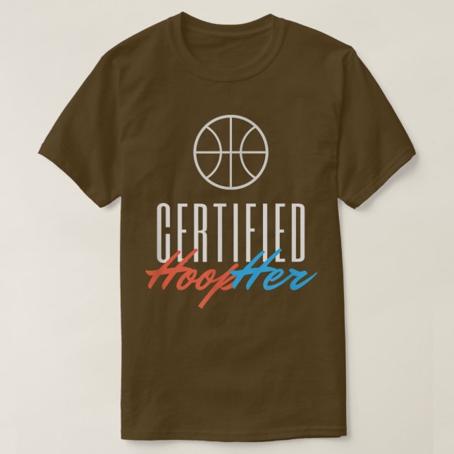 Auktoriserad HoopHennes basketboll-flicka, basketb T Shirt (Design framsida)
