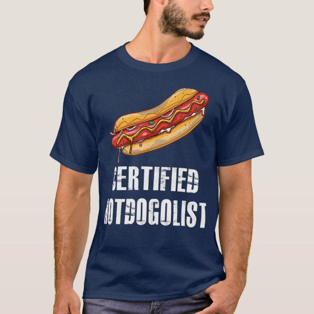 Auktoriserad Hotdogolist Funny Hett Hund Sausages T Shirt (Framsida)