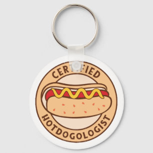 Auktoriserad Hotdogolog Funny Hett Hund älskare Nyckelring