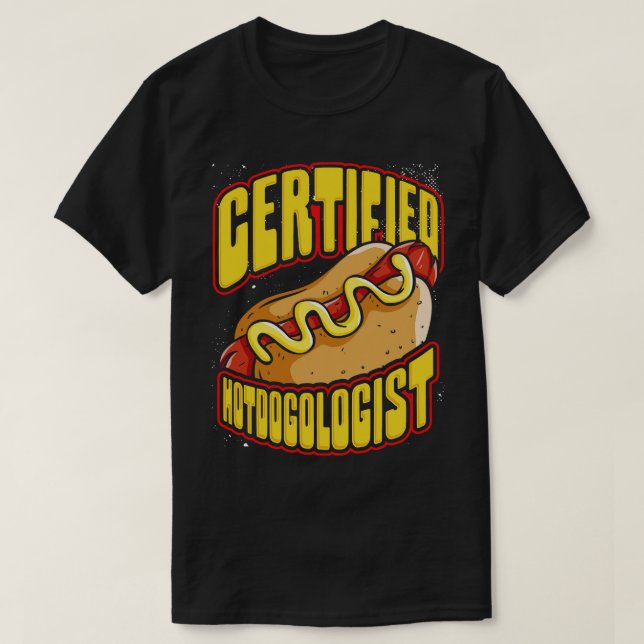 Auktoriserad Hotdogolog Hett Hund Hotdog T Shirt (Design framsida)