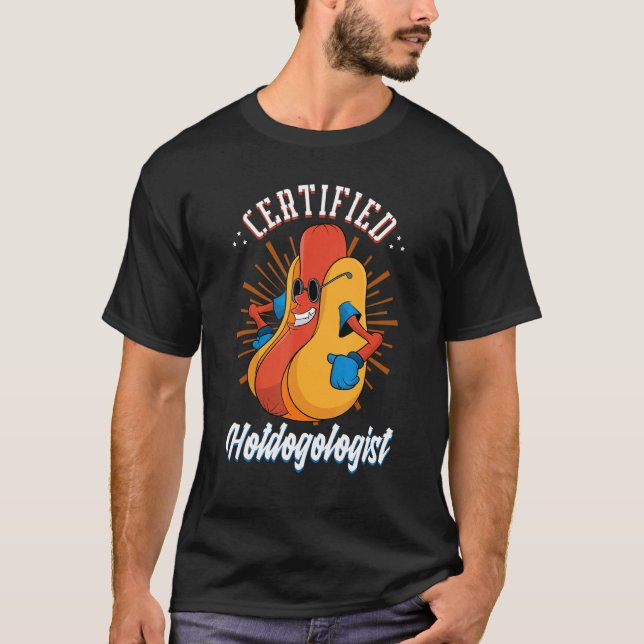 Auktoriserad Hotdogolog Hotdog Franks Sause Hett T Shirt (Framsida)