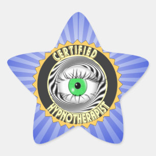 AUKTORISERAD HYPNOTHERAPIST-LOGOTYP STJÄRNFORMAT KLISTERMÄRKE