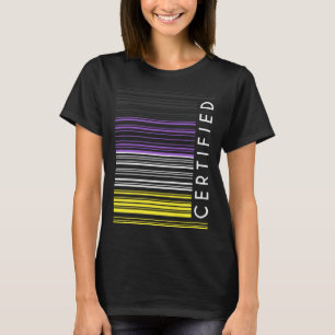 Auktoriserad Icke binär Enby Flagga Barcode Gender T Shirt