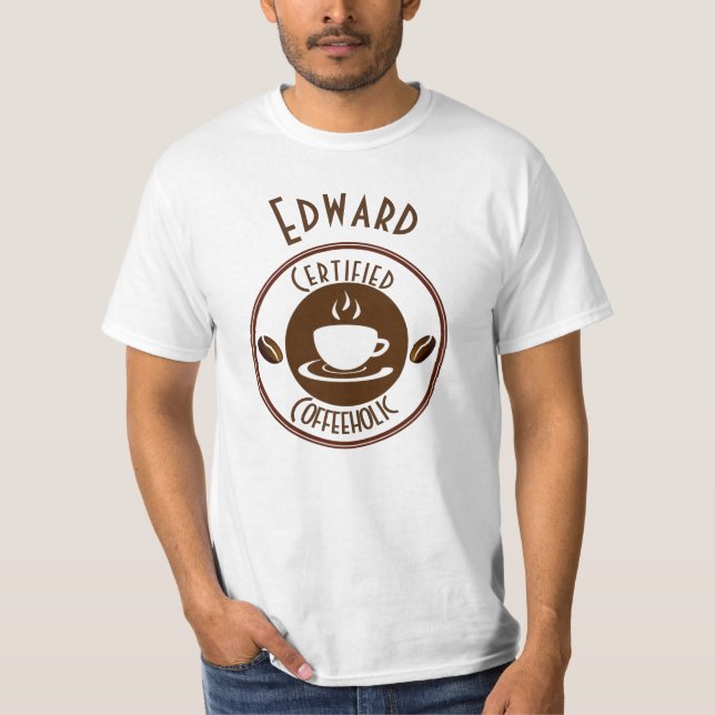 Auktoriserad KaffeHoliska Frimärke T Shirt (Framsida)