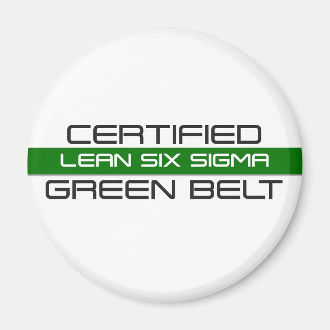 Auktoriserad Lean Six Sigma Grönt Bälte Magnet (Framsidan)